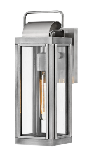 Sag Harbor Outdoor Wall Mount Lantern, 1-Light, Antique Brushed Aluminum, 16.25"H (2840AL YF4D)