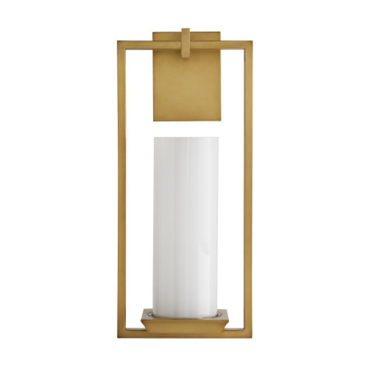 Pillar Wall Sconce, 1-Light, Antique Brass, Opal Glass, 18.5"H (DB49013 3JNZD)