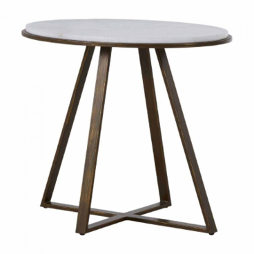 Rylan Side Table, Brushed Copper, White Marble Top, 24.25"H (SCH-163375 YUU6003T6U)
