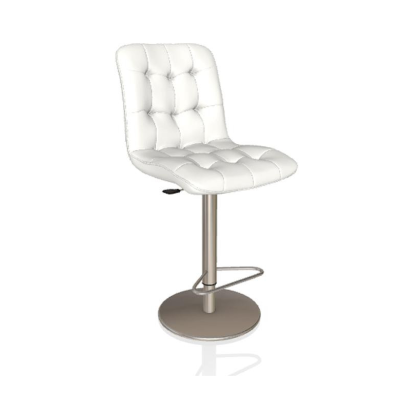 Kuga Stool, White, Chrome Frame, 37.4"H (40.44 G093 TR505 8021W8P)