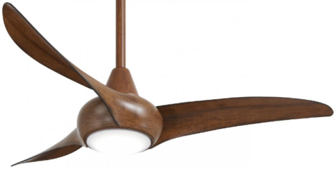Light Wave Ceiling Fan, 3-Blade, 1-Light, LED, Distressed Koa, Distressed Koa Blades, 44"W (F845-DK HMZY)