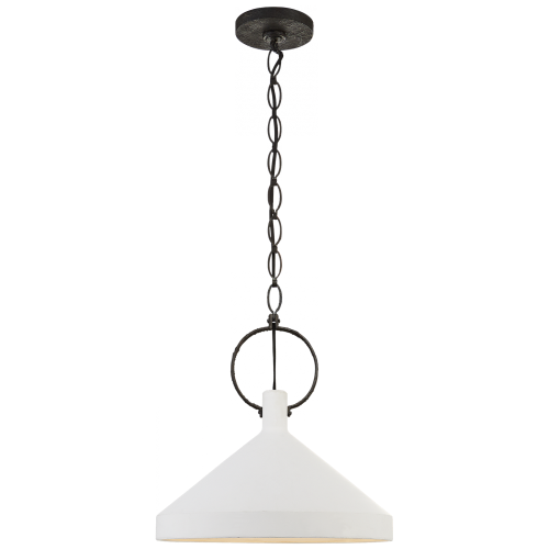 Limoges Pendant, 1-Light, Natural Rusted Iron, Plaster White Shade, 16.5"W (SK 5363NR-PW 2V8N8)