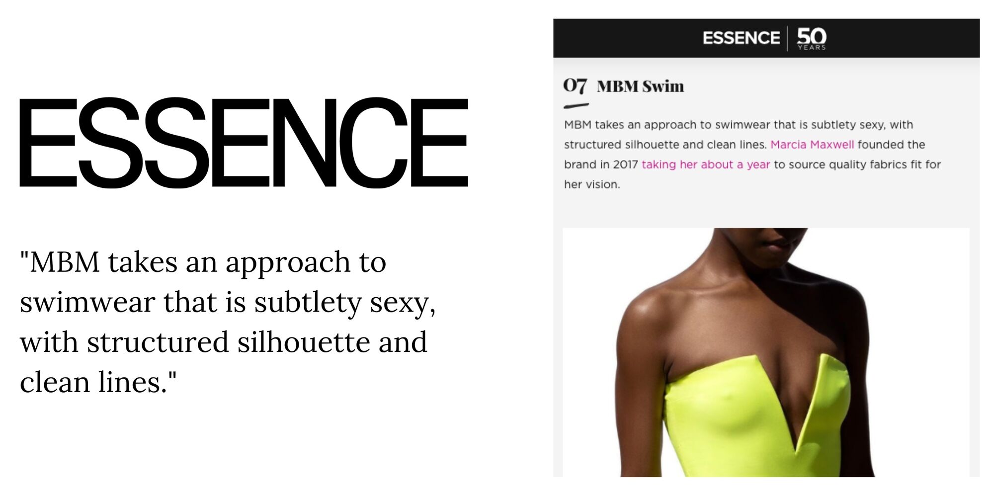 MBM Swim featured in Essence